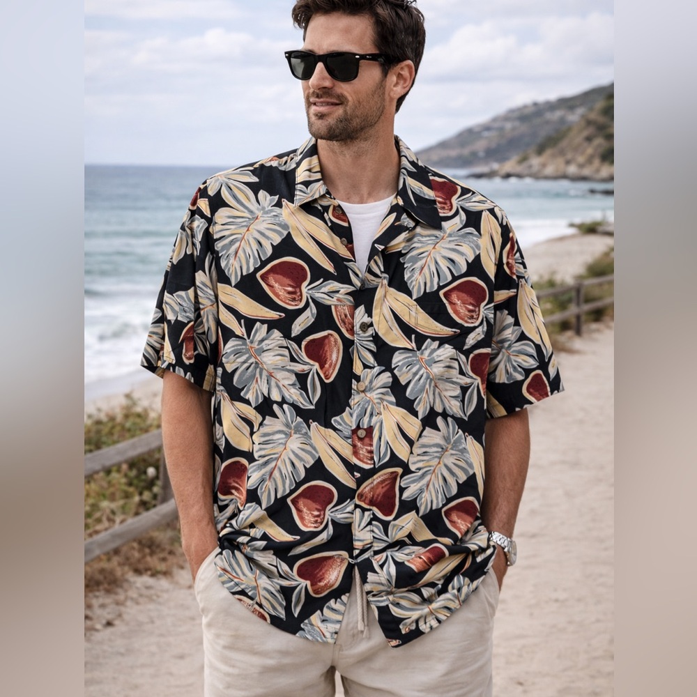Bananas Munsingwear Tropical Viscose/Rayon Shirt